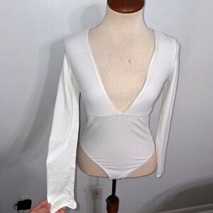Forever 21- White Long Sleeve Bodysuit- W Sz Small